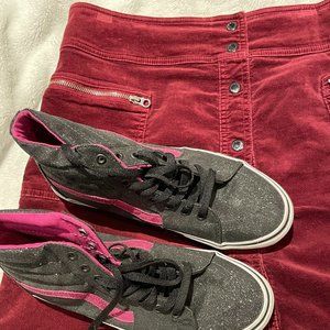 Vans Black and Pink Sparkly Hi-Top Sneakers (Women's US 11/EU 42.5/UK 8.5)